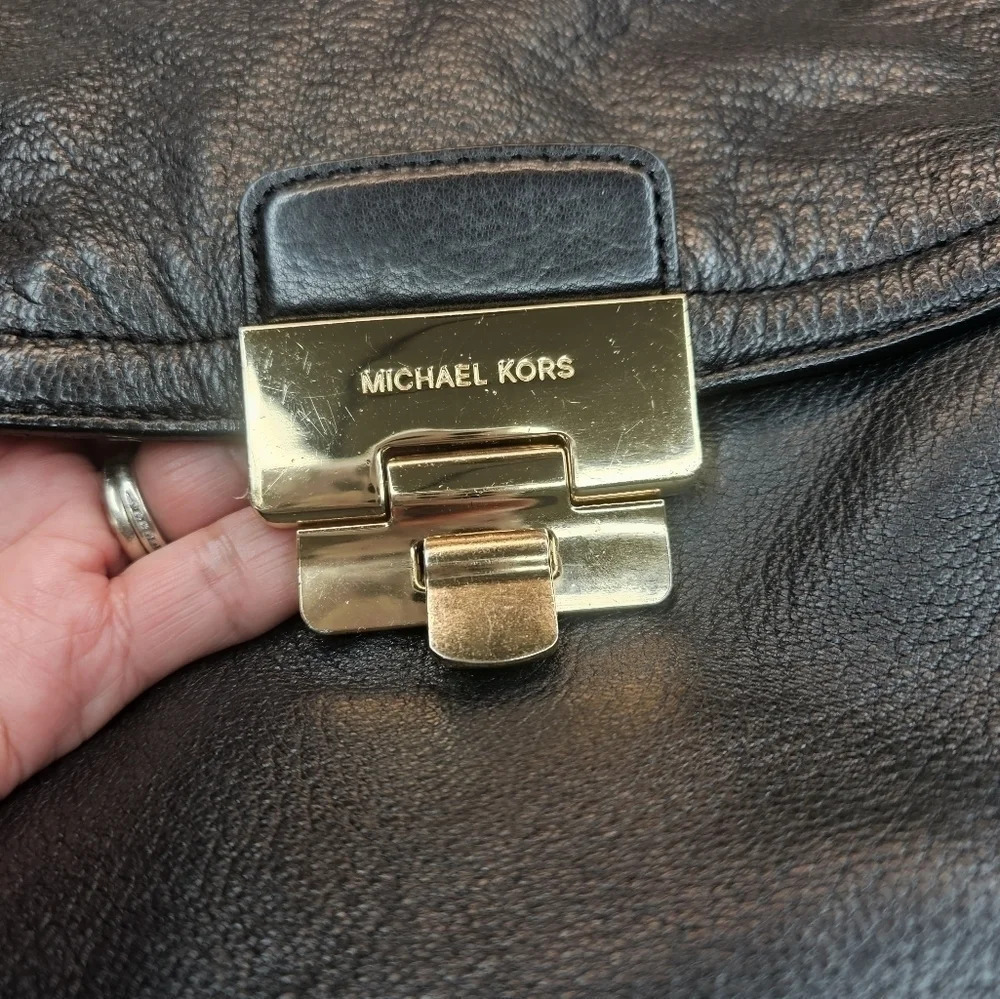 MICHAEL Kors Luggage Deneuve Satchel Leather Purse Black - Picture 4 of 16